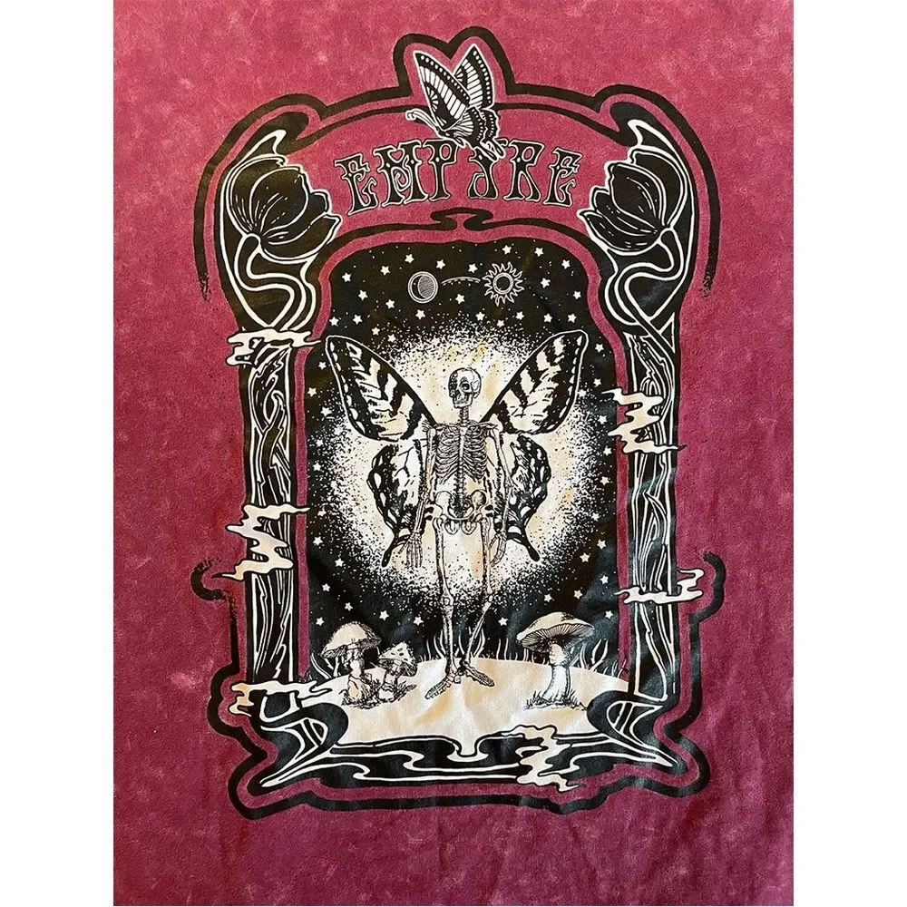 Empyre Zumiez T Shirt | Red Acid Wash Short Sleeve Tee Shirt